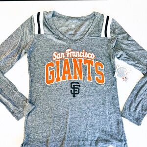 NEW SF Giants MLB Baseball Long Sleeve Gray Fan Shirt Women's Medium San Francis